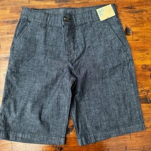 There A Bouts Chino Shorts Boys Size 18 Button Indigo Blue 10" Inseam New